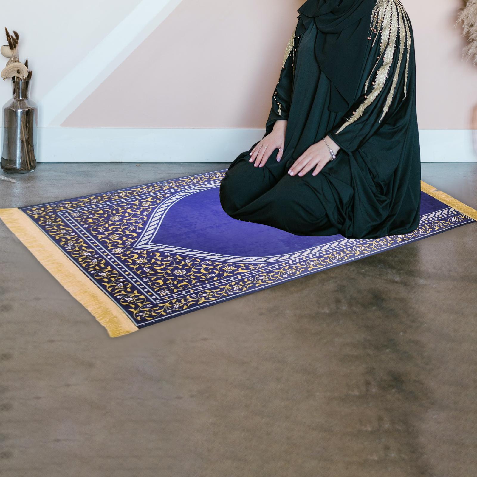 Eid Praying Rug Soft for Knees and Forehead Prayer Rug Carpet 65cmx110cm Style C