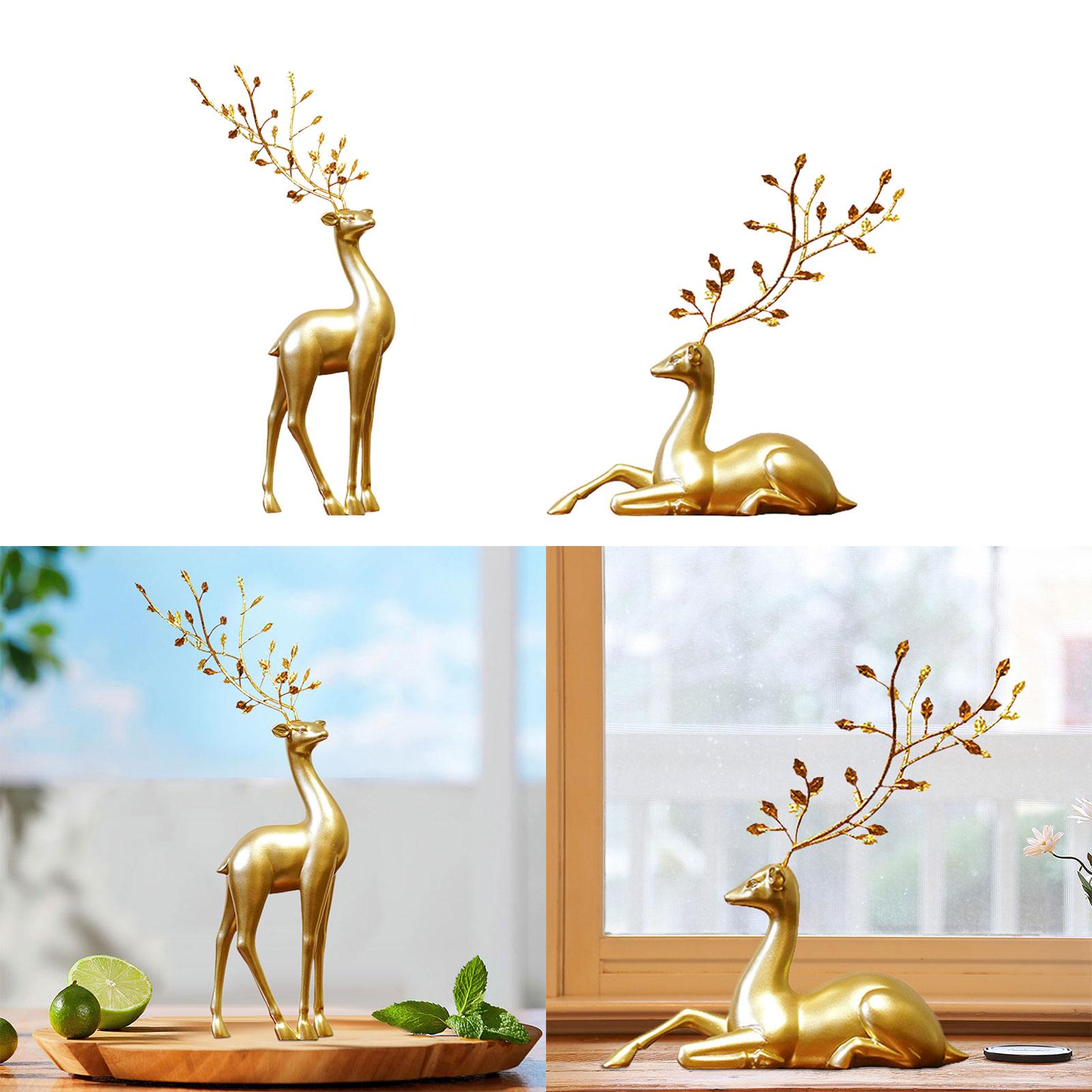 Lifelike Reindeer Figurine Party Deer Figurine Statues for Table Photo Props Standing 