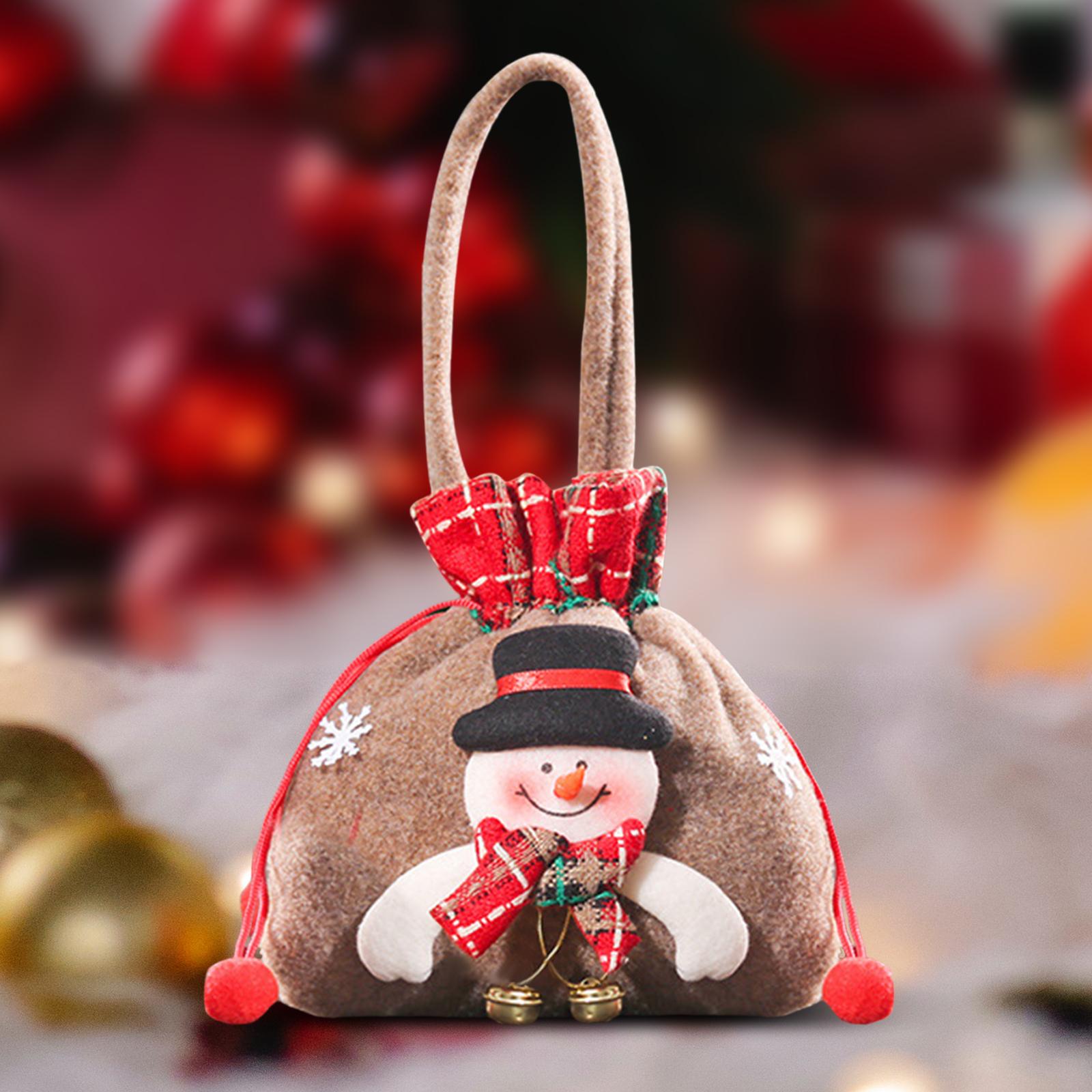 Christmas Candy Bags Drawstring Bags Decoration Party Supplies Xmas Eve Gift snowman