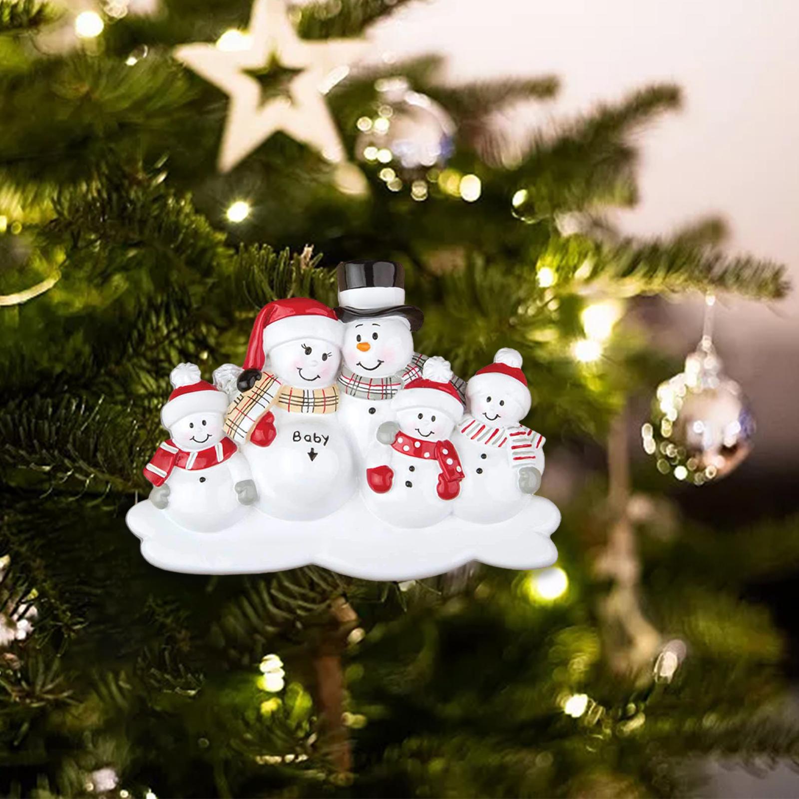 Family Ornaments 2023 Christmas Snowman Ornaments for Party Home Five Snowmens