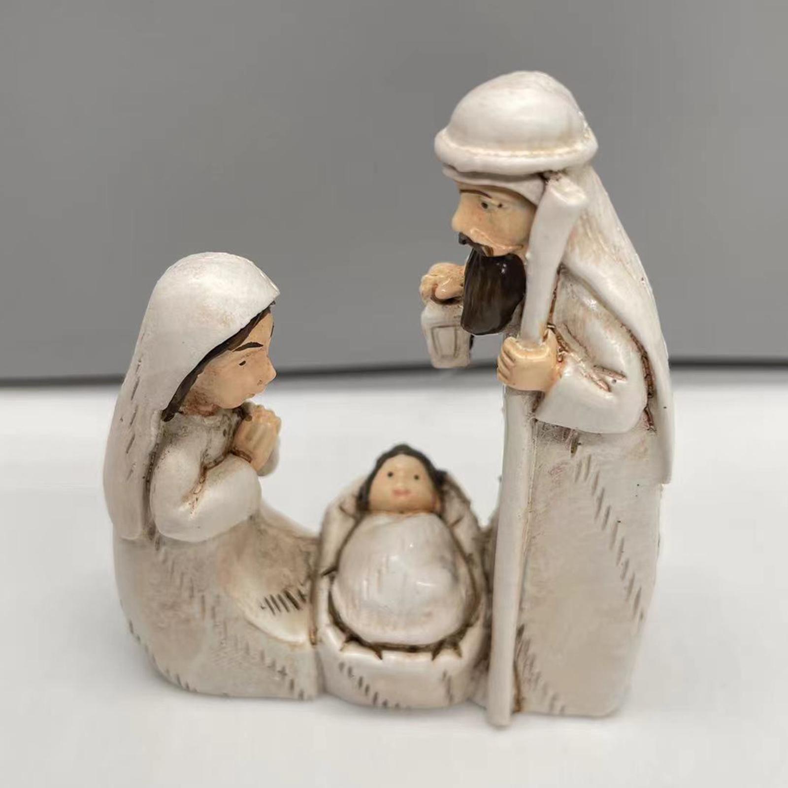 Nativity Scene Figurine Religious Tabletop Sculpture for Office Party Indoor
