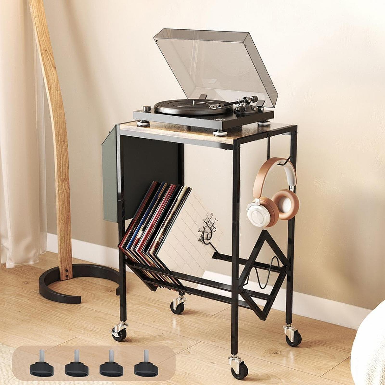 Record Player Stand Record Holder for files Media Stereo Speaker Small Space S
