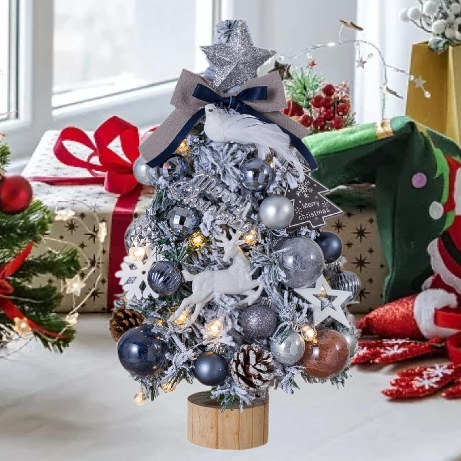 Mini Desk Christmas Tree with Lights Wedding Small Artificial Christmas Tree