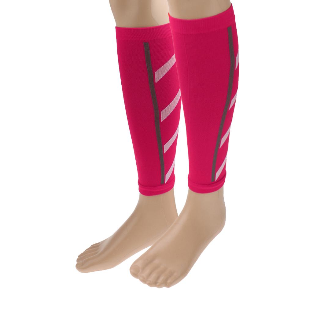 Unisex Running Athletics Compression Sleeves Calf Leg Shin Splints Rose Red