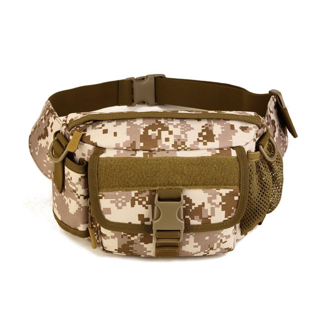 Outdoor Cycling Military Waist Pack Molle Shoulder Bag Desert Camouflage