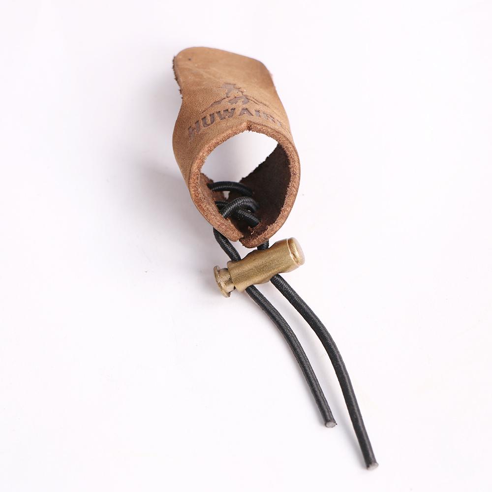 Brown Leather Archery Hunting Shooting Thumb Finger Protector Guard 