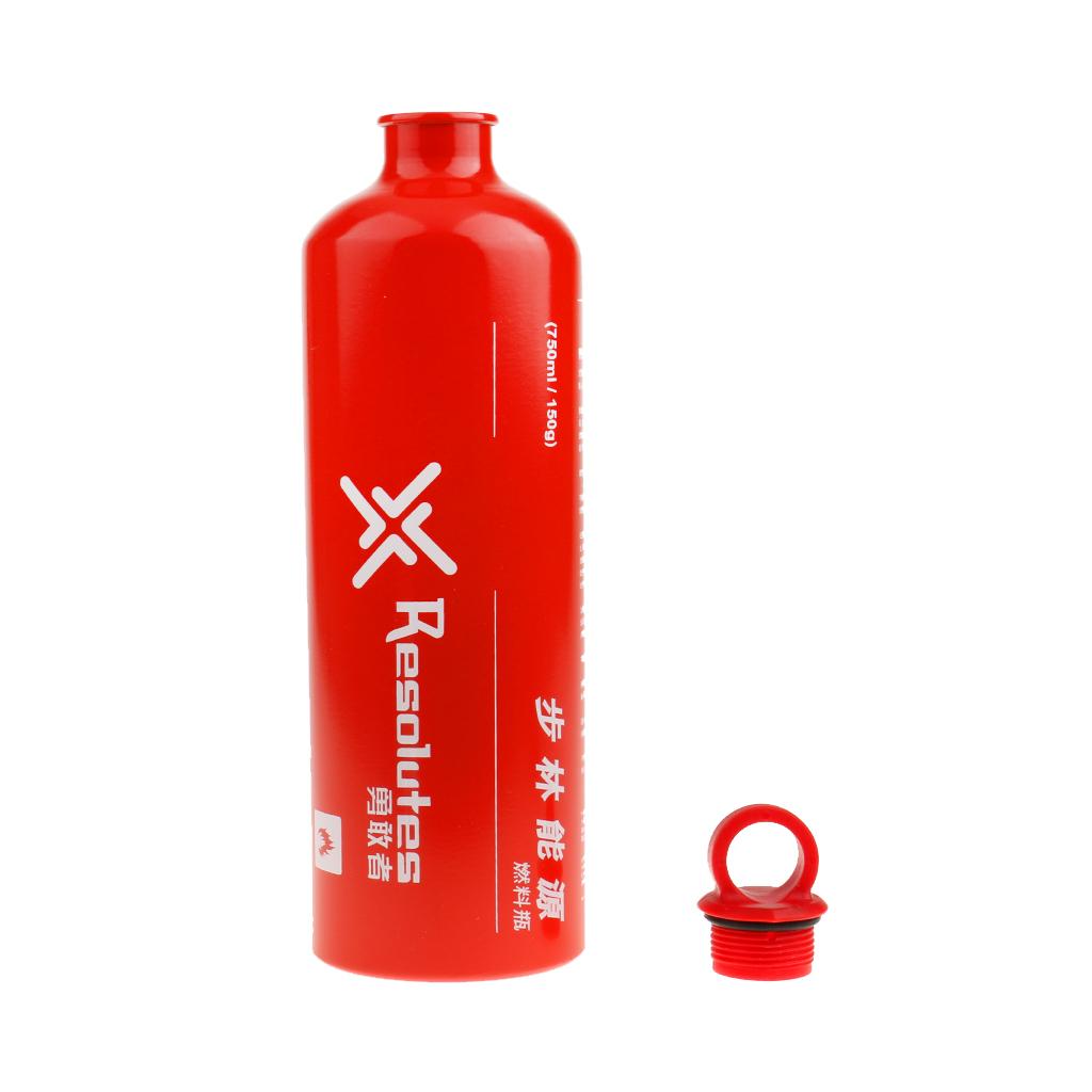 Aluminum Liquid Fuel Bottle Outdoor Camping Stove Gas Oil Container 750ML