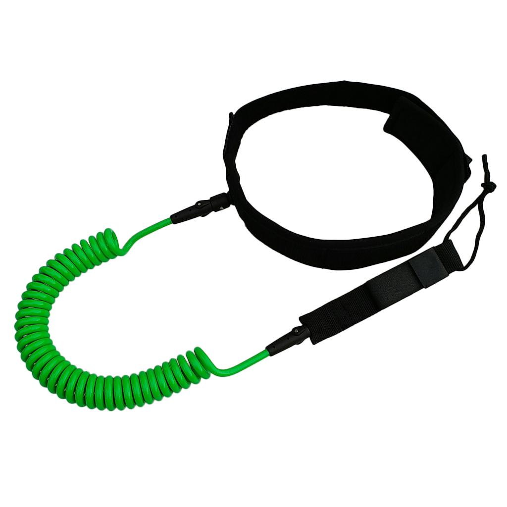 10ft Coiled SUP Leash Stand UP Paddle Surfing Board Leg Leashes Green