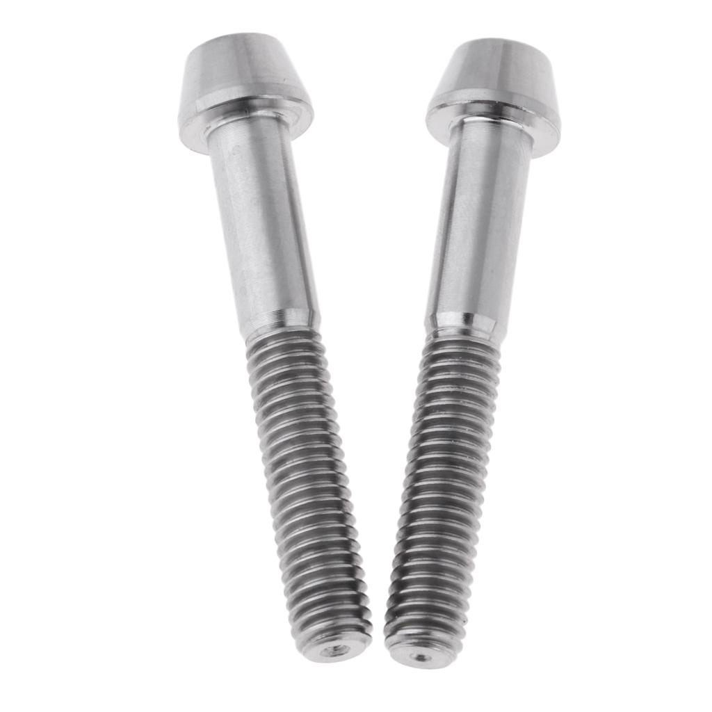2pcs Titanium Ti Bike Stem Bolt Screw M6 x16/18/20/25/30/35mm Allen