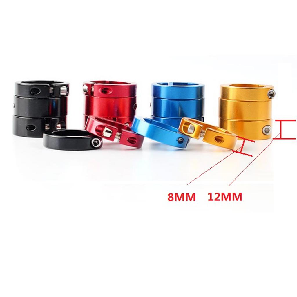 2x2pcs  Alloy Bike Handlebar Grip Lock Ring End Locking Ring Black 12mm