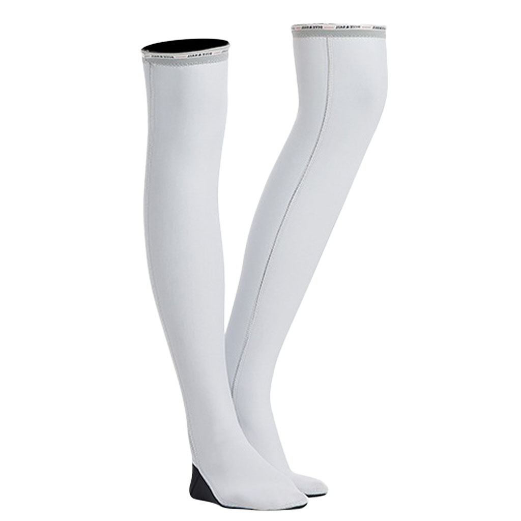 Diving Long Socks Sun Protection Anti-Slip Over Knee Stockings White L