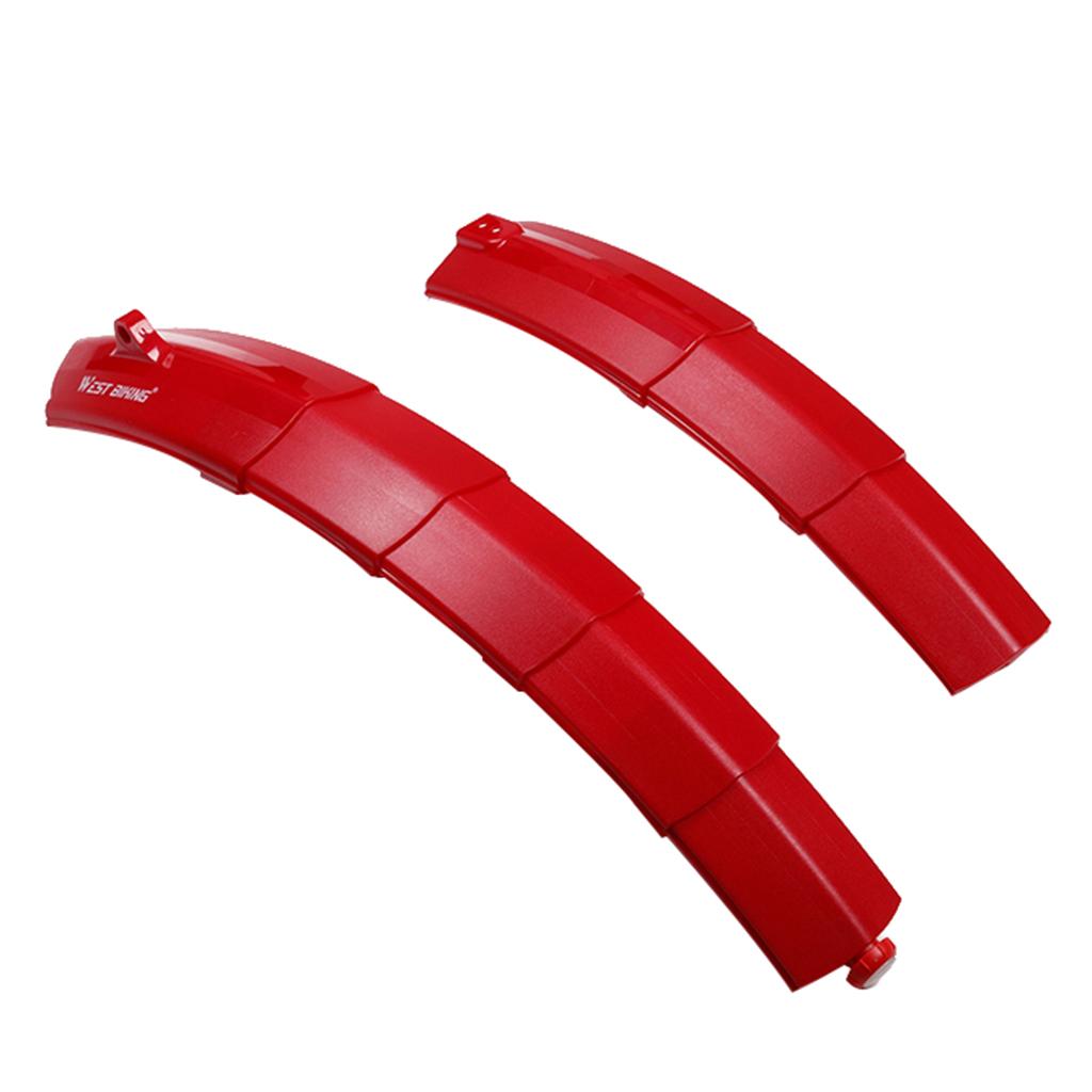 Foldable Bicycle Bike Mudguard Adjustable Front Rear Mud Guard Red