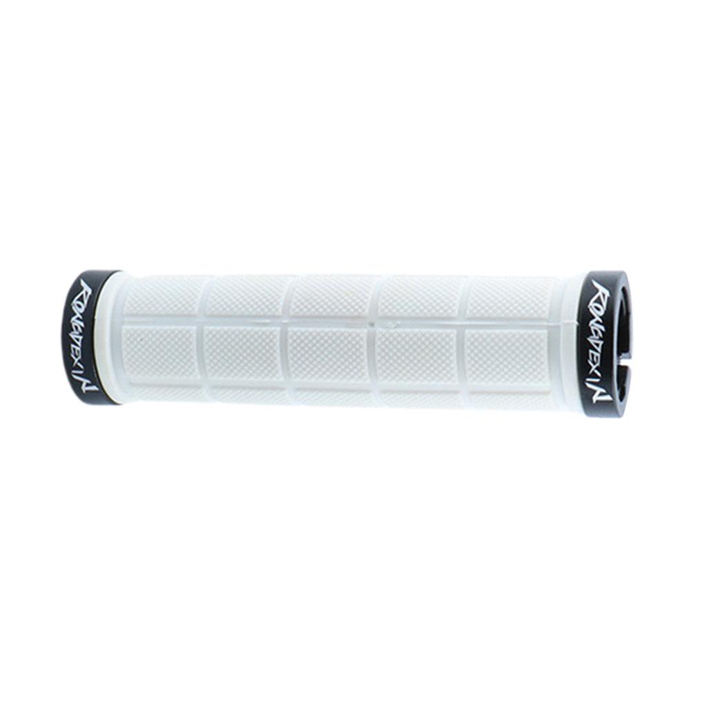 Bike Handlebar Sleeve Rubber Bicycle Lock on Anti slip Grip White Lattice