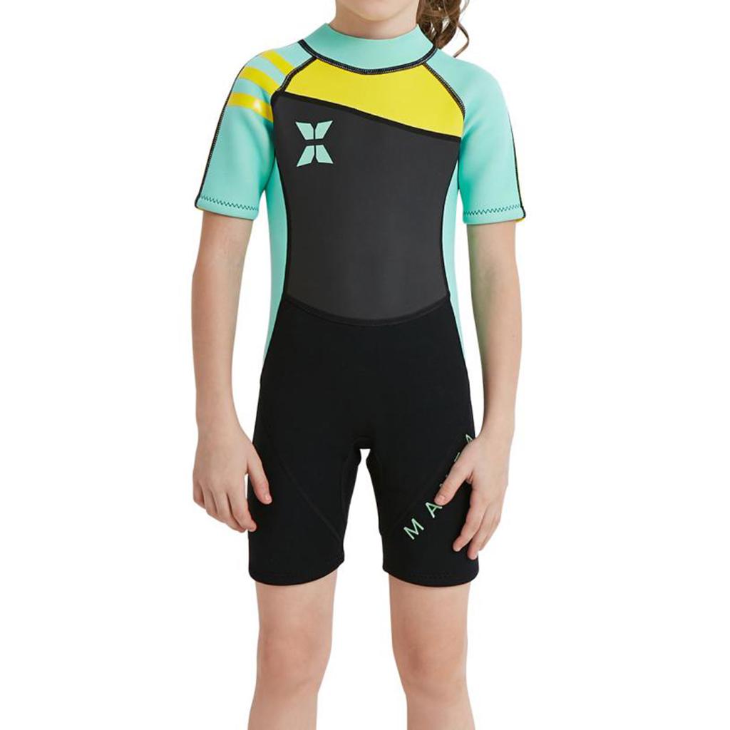 Kids Short Sleeve Wetsuit Beach Diving Swimwear Swimsuit S