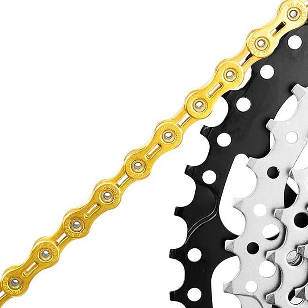 Bike Chain Replacement 9S 10S 11S Bicycles Chains Component Gold Plating 11S