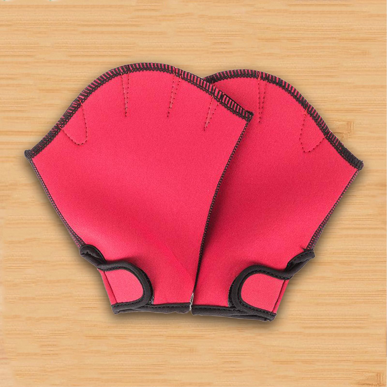 AQUATIC FITNESS SWIMMING GLOVES webbed Pool gloves Training Red L