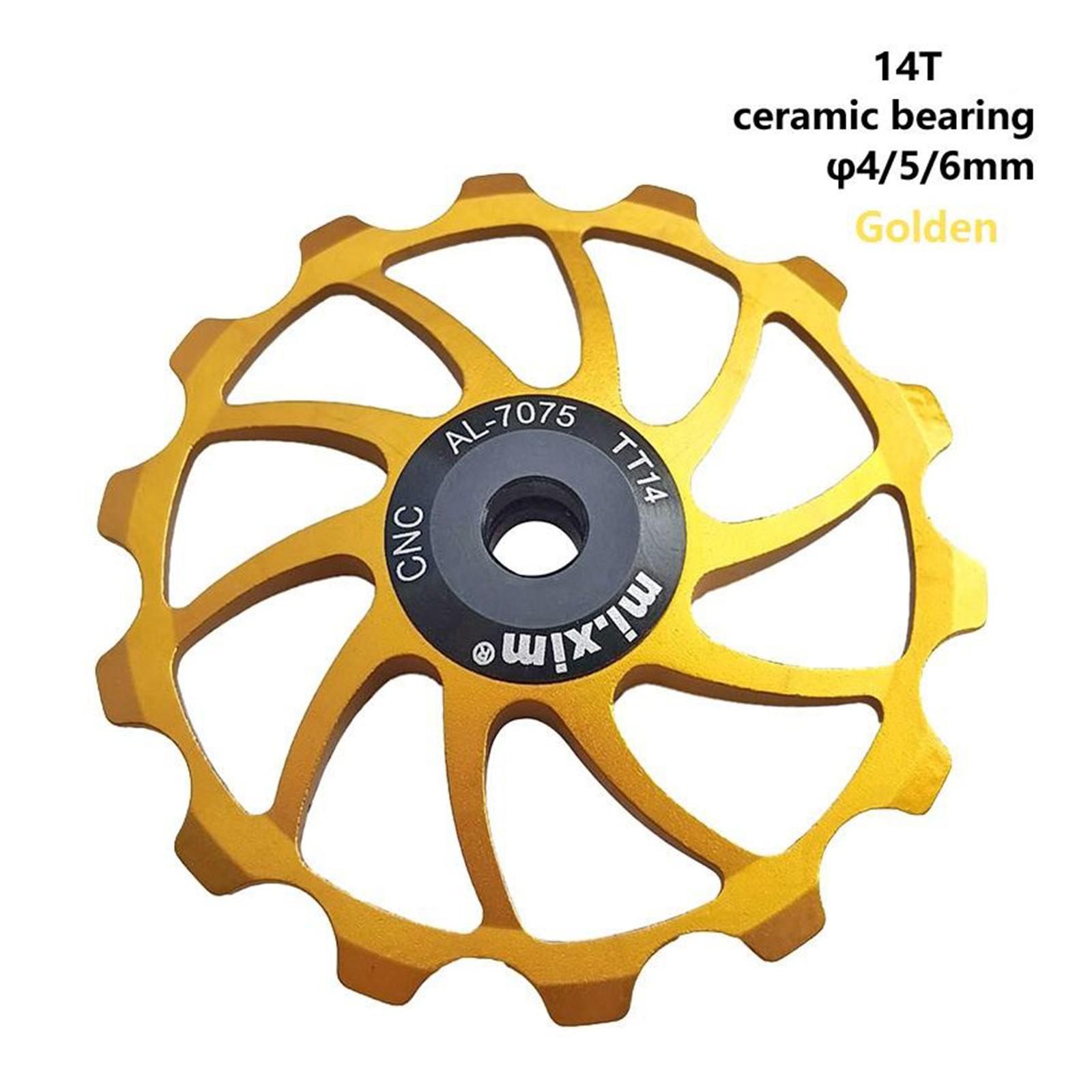 Bicycle Rear Derailleur MTB Mountain Bike Guide Roller Pulley Golden
