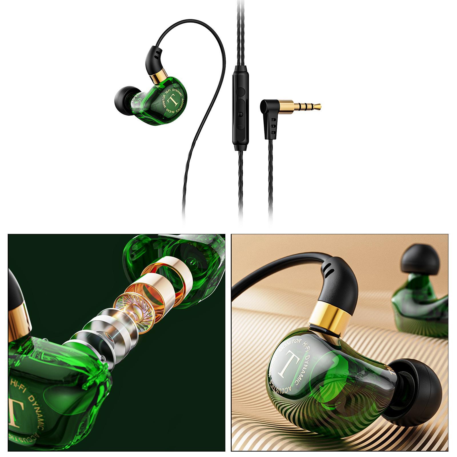 3.5mm Bass Headset In-Ear Earphone Stereo Earbuds Headphone Wired Mic Green