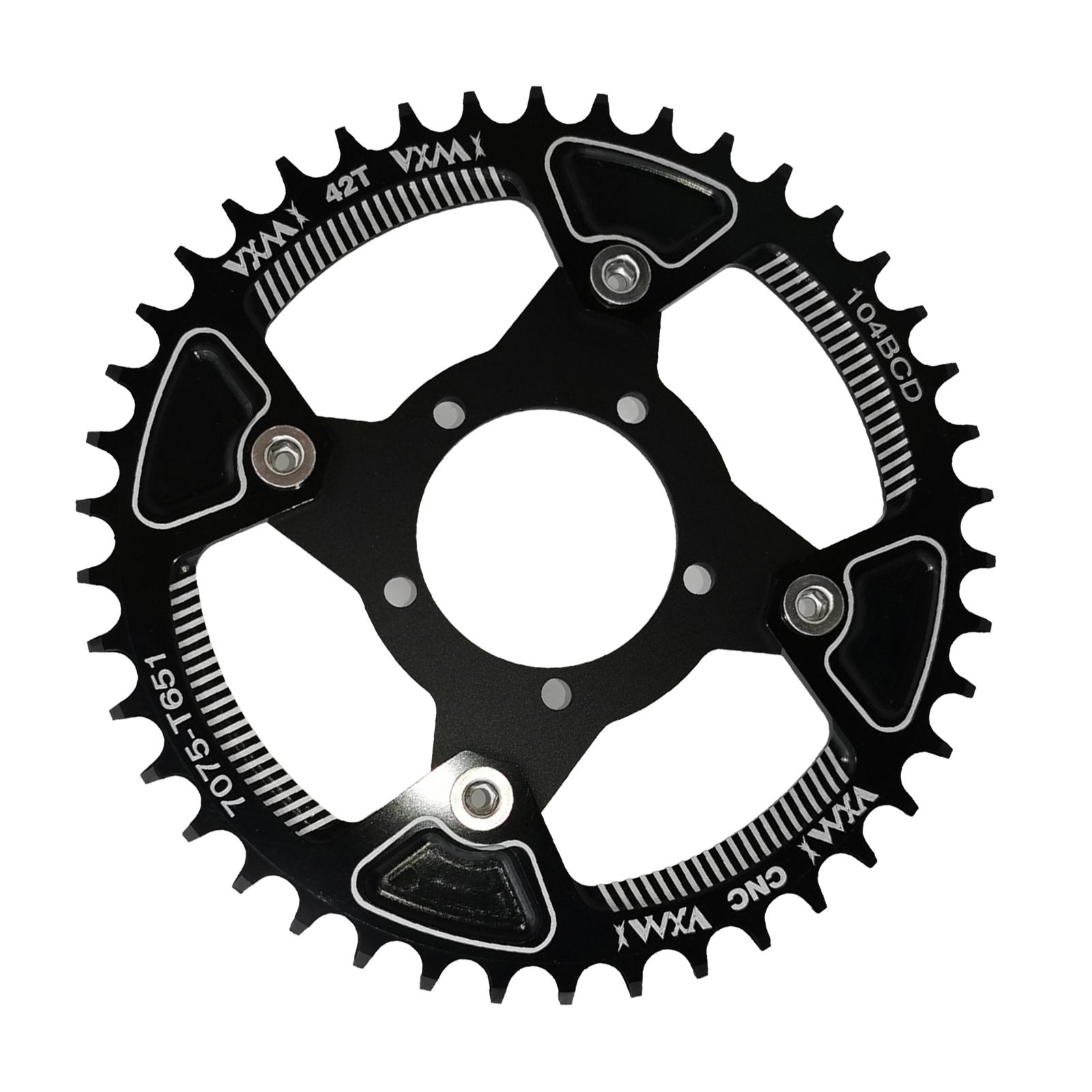 Strong E-Bike Chainring 32T~42T 104BCD Round Chainwheel Sprockets Chain Ring Black 42T