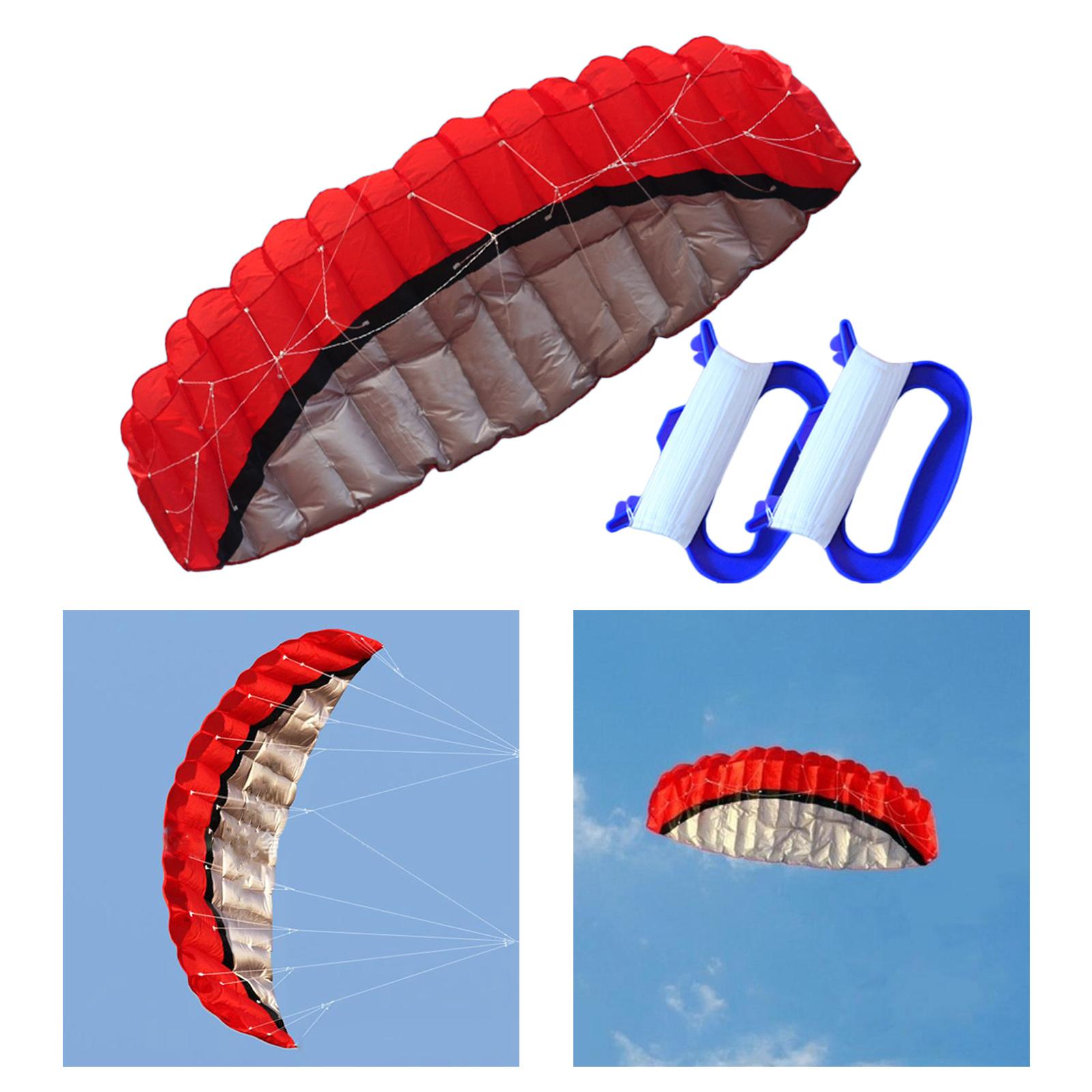 Stunt Power Kite Inflatable Parafoil Parachute Outdoor Flying Wing Red