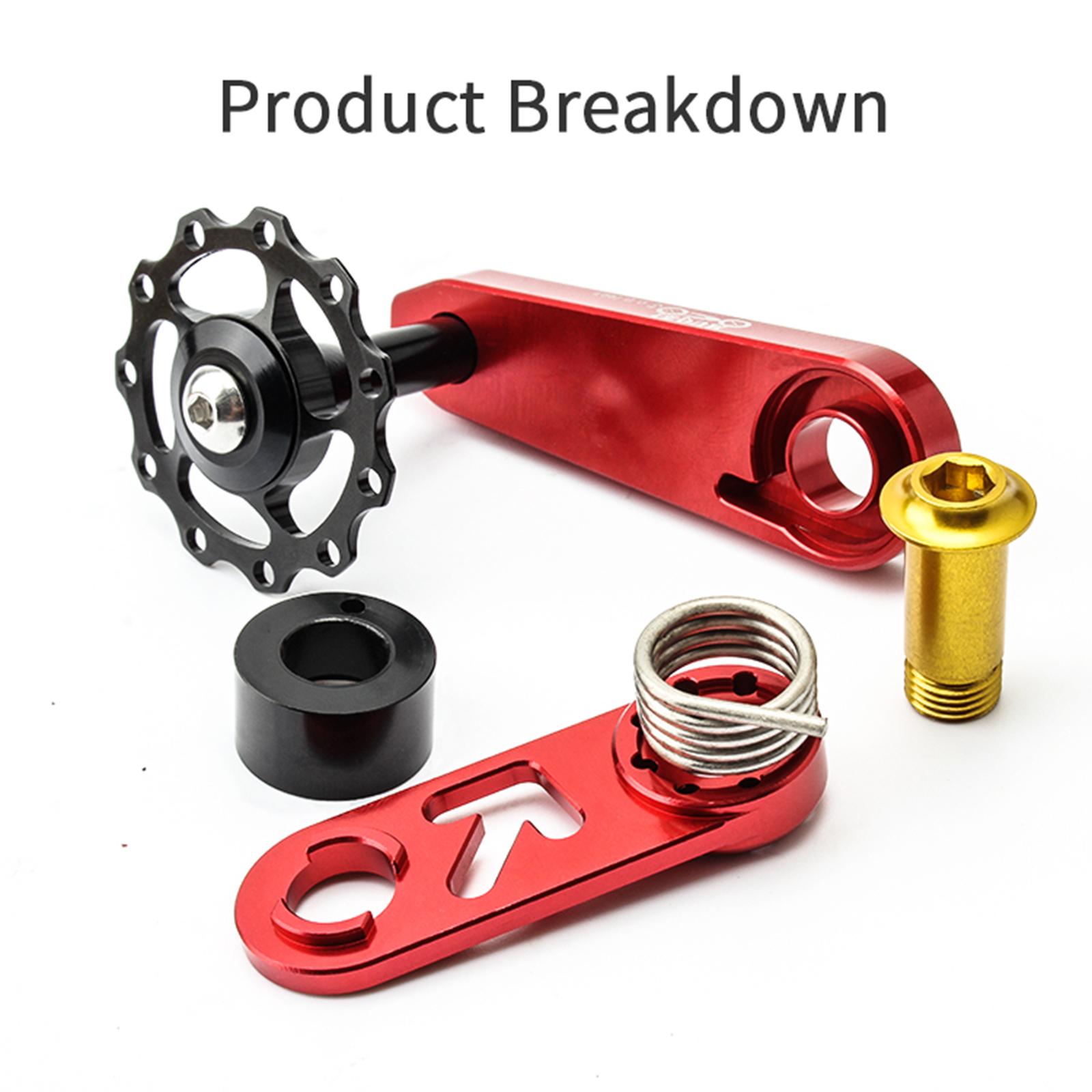 Single Speed Rear Derailleur Chain Tensioner Bike Replacement Red