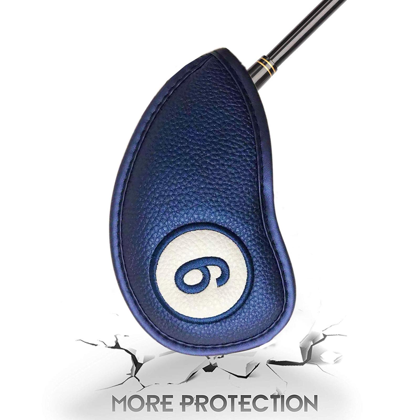 11x Golf Head Cover Fairway Hybrid Driver Club Headcover Sleeve Guard blue