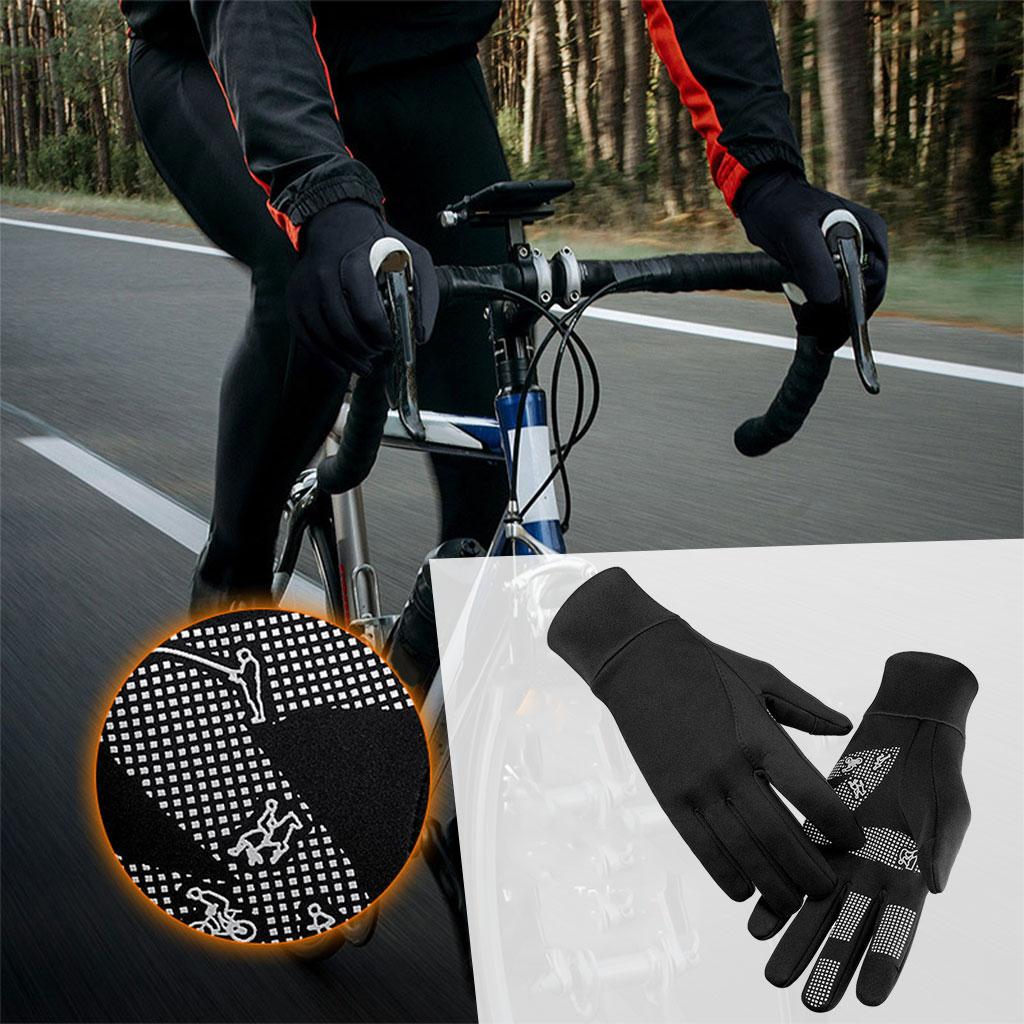 Winter Warm Gloves Touchscreen for Running Cycling Biking Black White