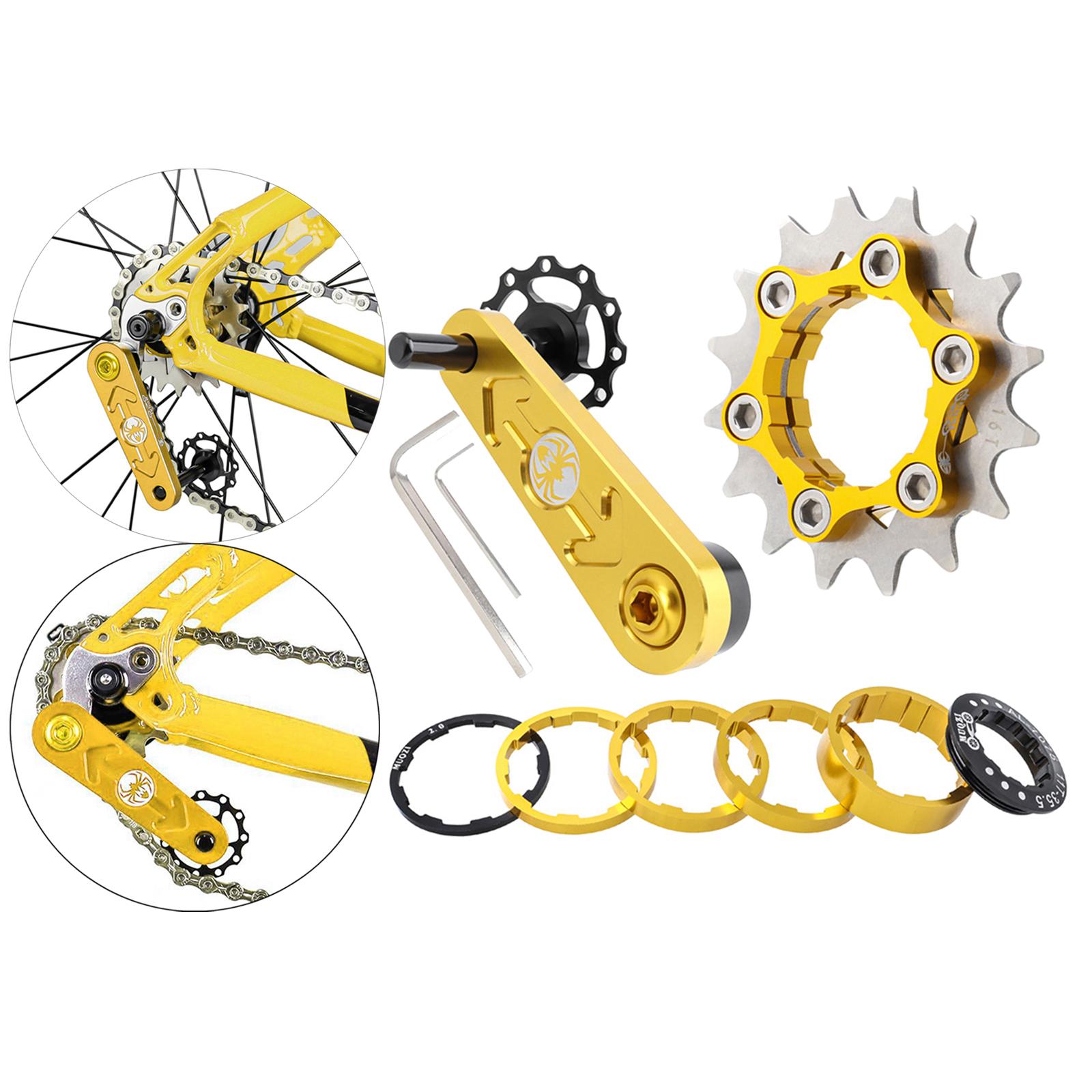 Bike Single Speed Cassette Cog MTB Bicycle Chain Tensioner Golden 16T