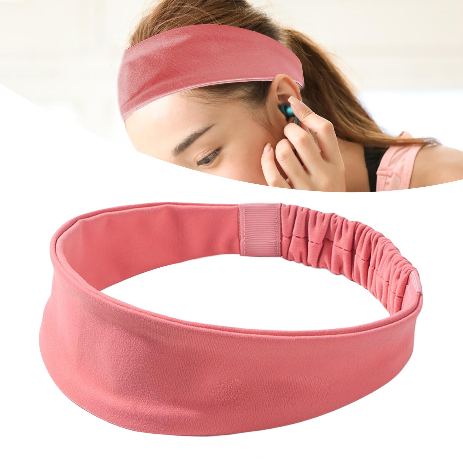 Sweatband Elastic Anti Slip Breathable Outdoor Headband for Tennis Pink