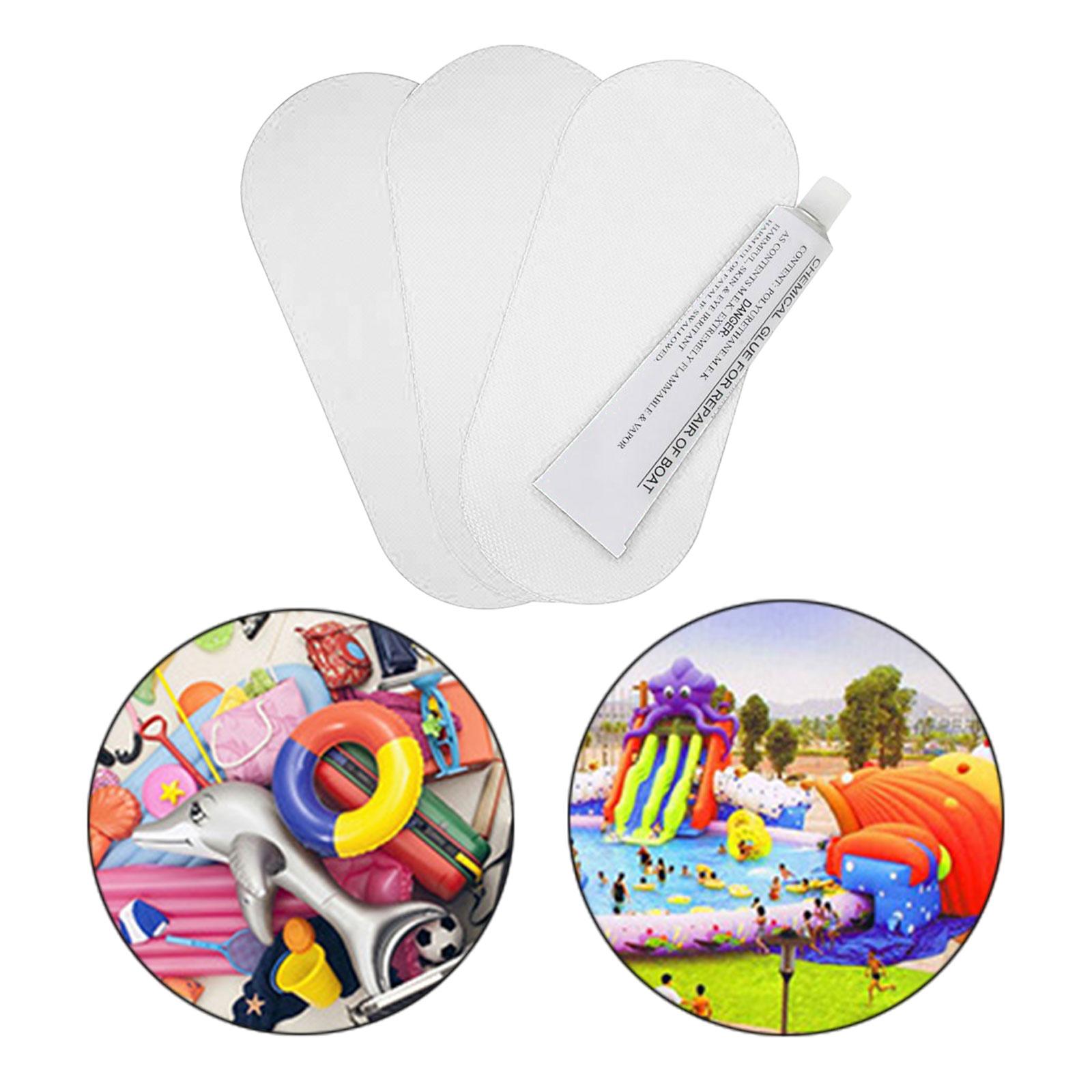 Boat Repair Patch Kit PVC Repair Patches for Dinghy Canoe Swimming Pool White