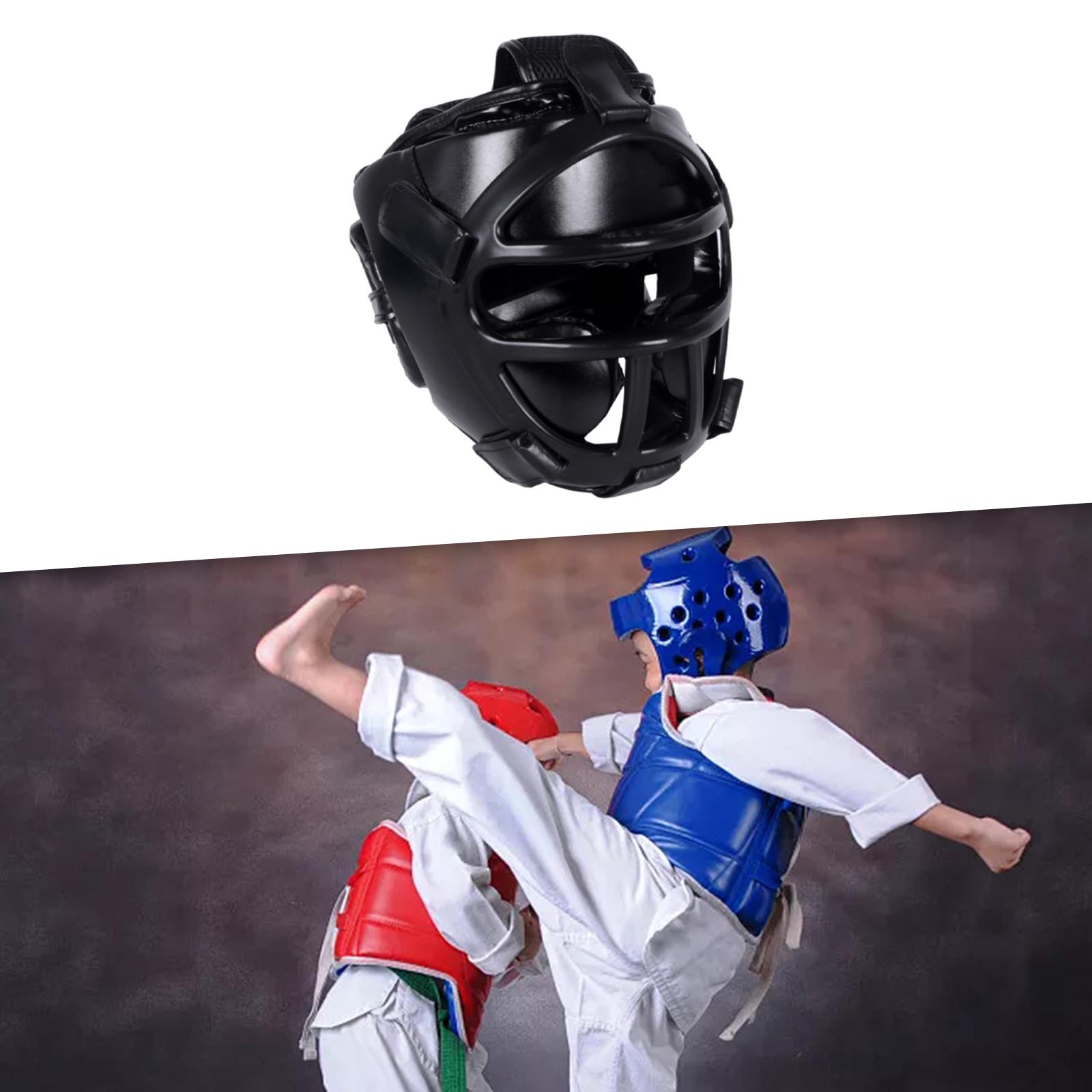 Boxing Headgear Unisex Portable Martial Arts Helmet Mma Muay Thai Karate Black S