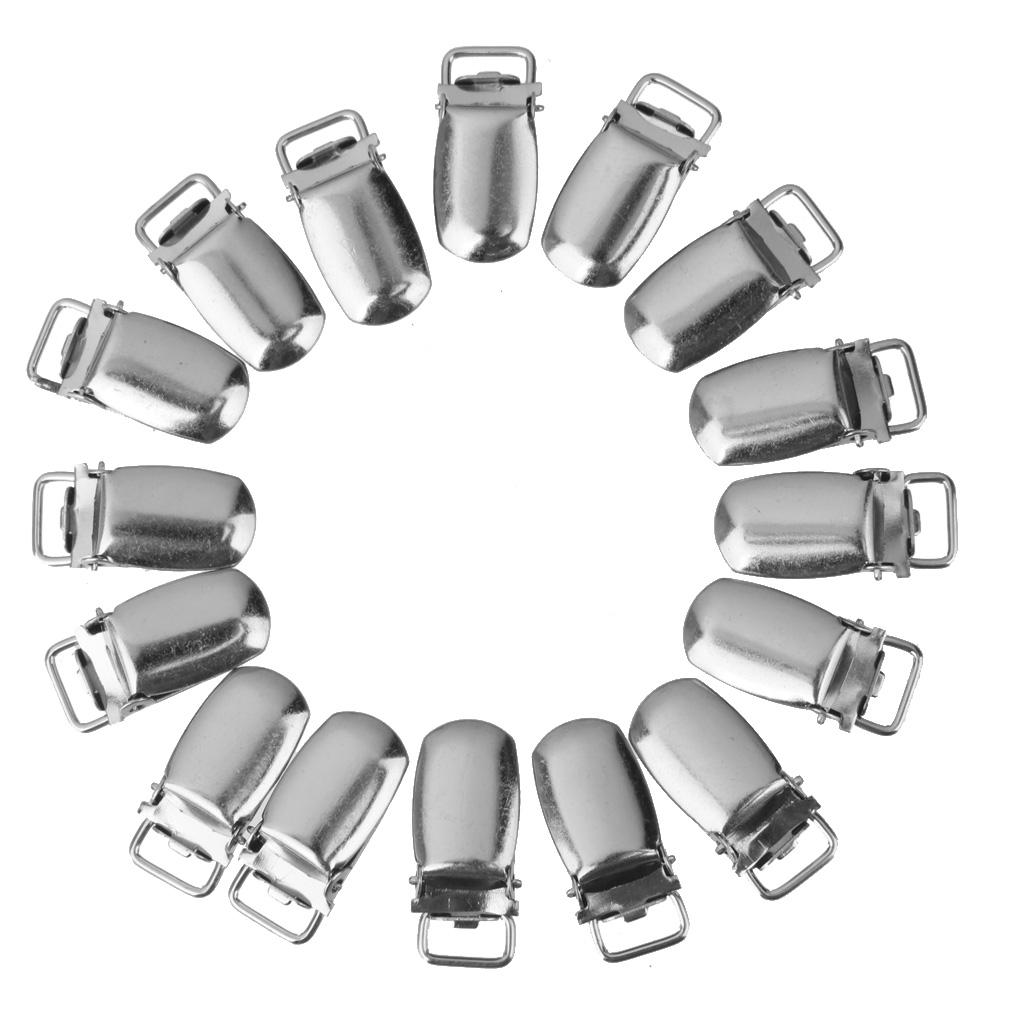 20x Metal Pacifier Suspender Clips Holder Crafts w Single Plastic Insert 1cm