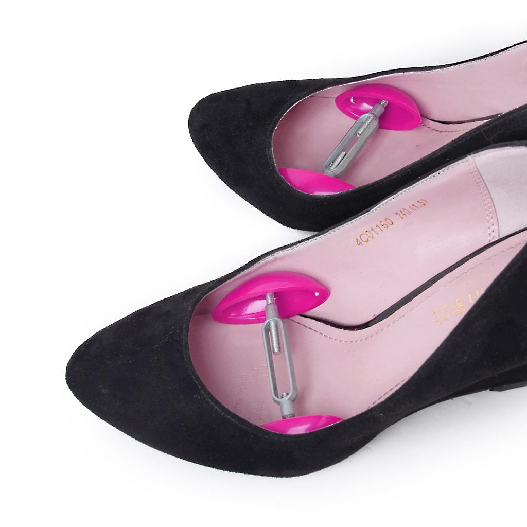 2pcs Footful Mini Stretchers Shapers Adjustable Mens Womens Shoes Aid Pink