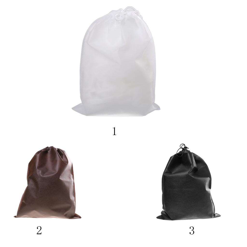 Portable Shoes Bag Travel Storage Pouch Drawstring Dust Bag Coffee S