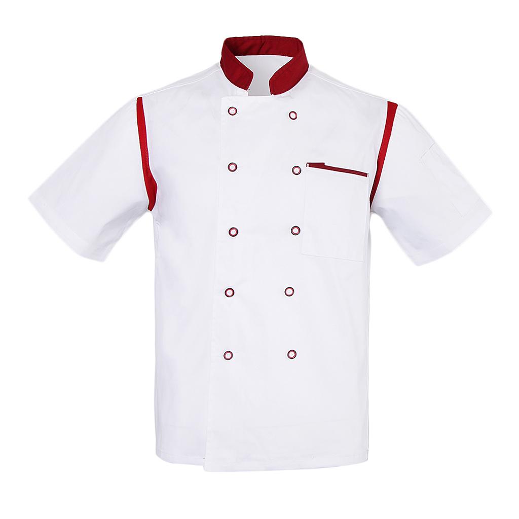 Jacket Coat Unisex Chef Kitchen Uniform Air Mesh Multicolor Short Sleeves 