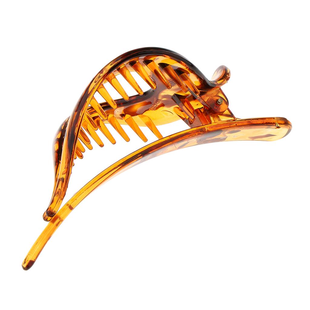 3xLarge Heart Shaped Acrylic Hair Claw Banana Clip Clamp Jaw Deep Coffee