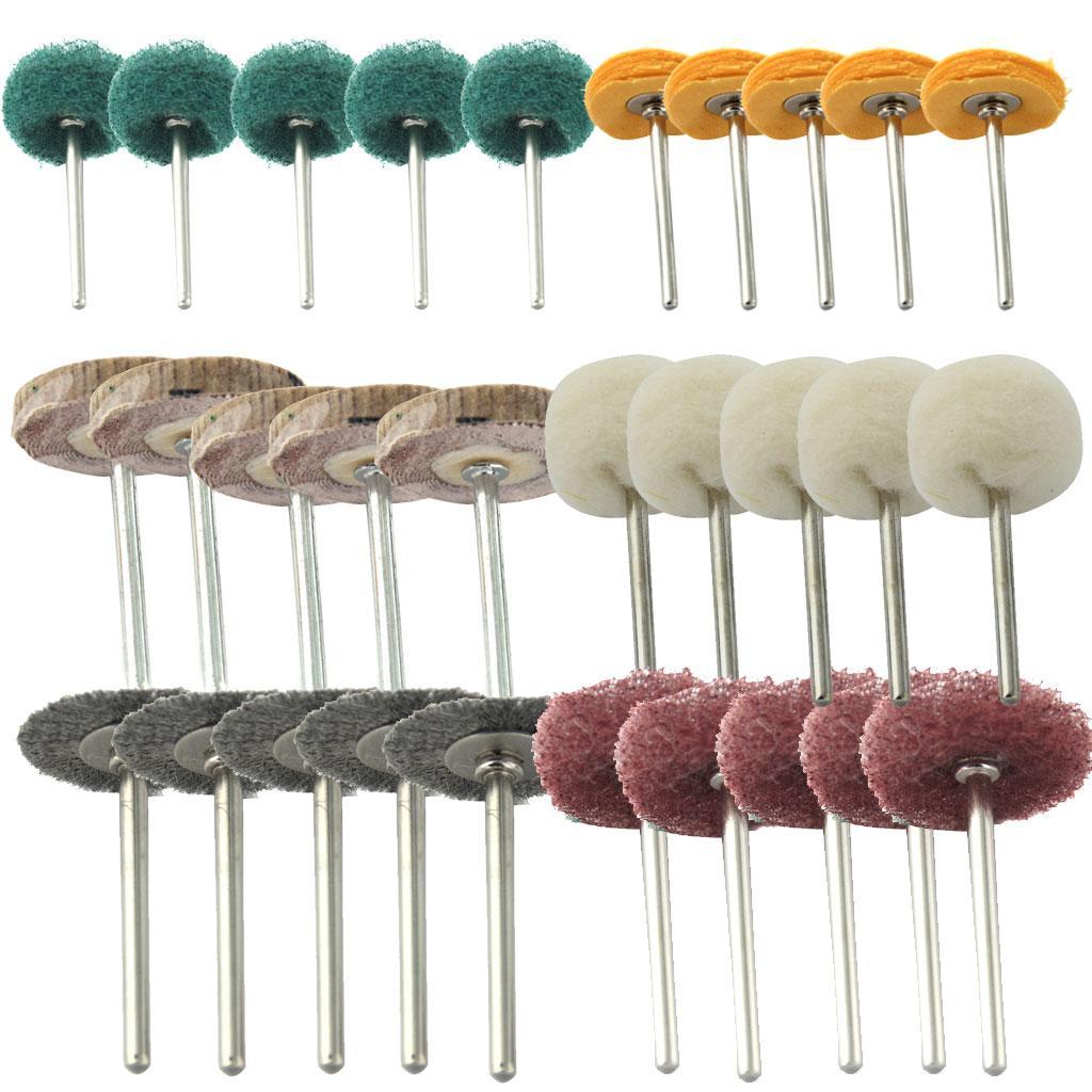 30pcs Polishing Wheel Buffing Pad Brushes Mixed Set for Rotary Tool