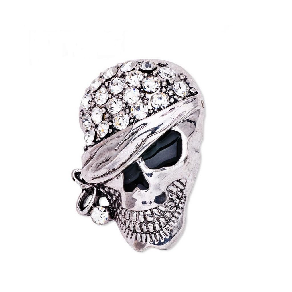 Fashion Personality Halloween Skull Clothing Accessories Brooch Pin Silver