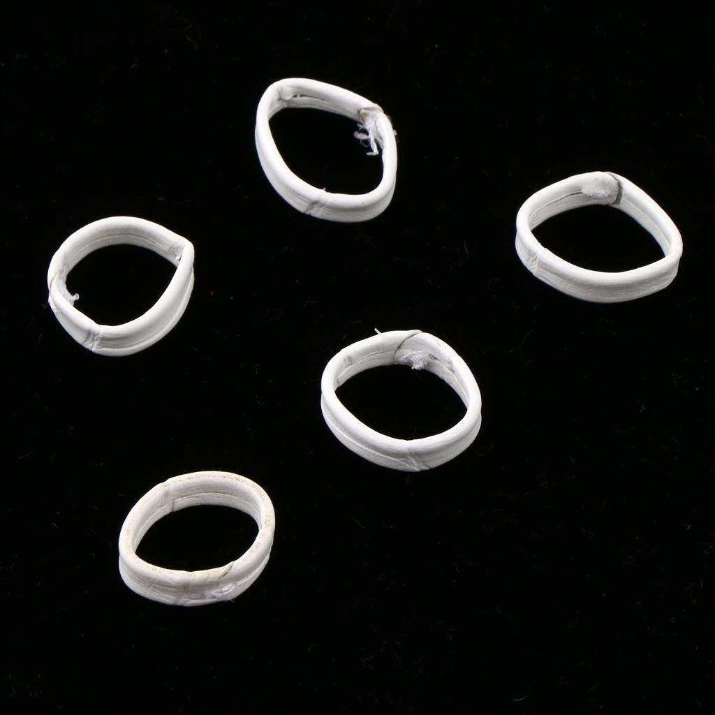 5 Pieces Leather Watch Strap Buckle Keeper Ring Holder Retainer 20mm White