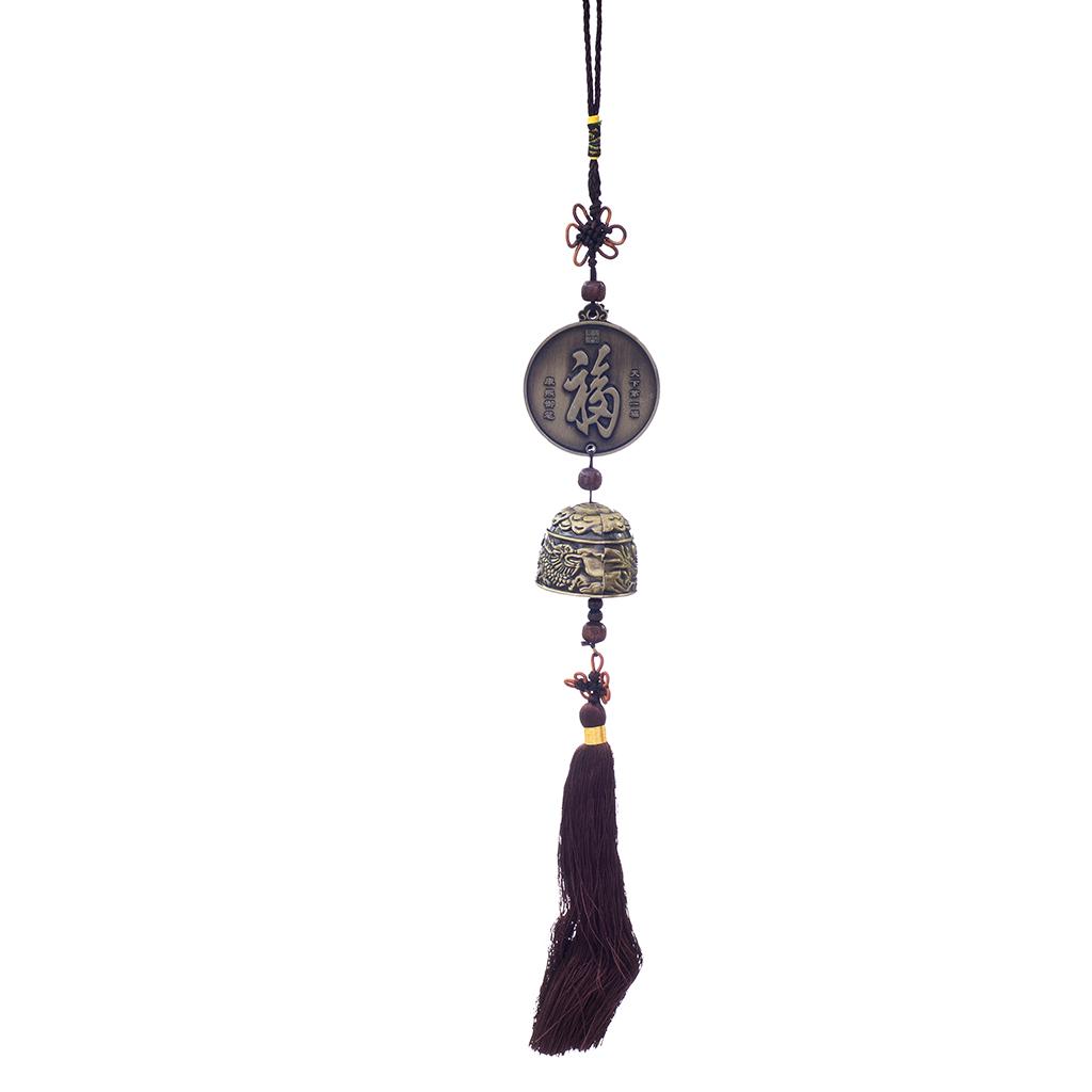 Chinese Fu Character Blessing Good Luck Hanging Windchime Feng Shui Bell