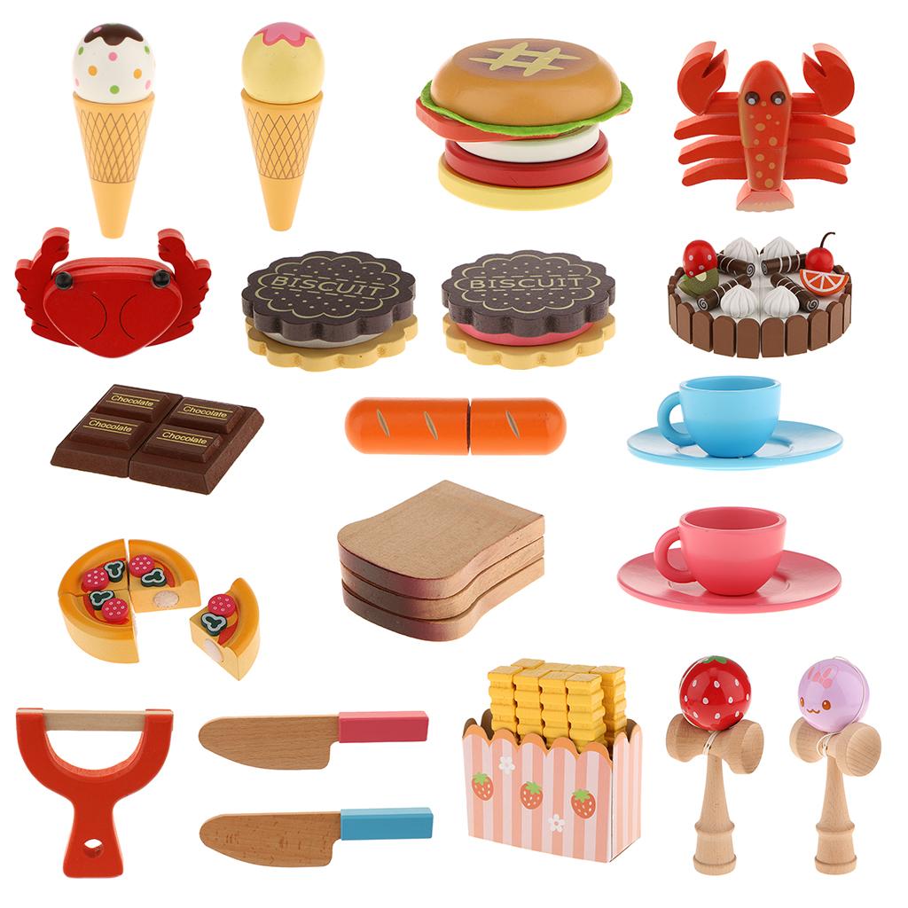 Wooden Magnet Connected Lobster Simulation Food Play House Kitchen Toy