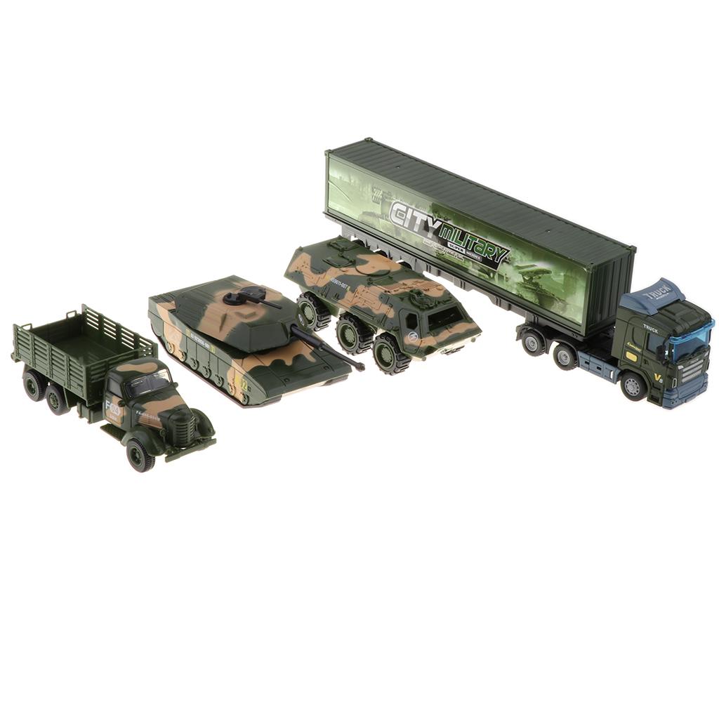 Die-cast Alloy Pull Back Engineering Truck Car Model Toy Military Trcuk