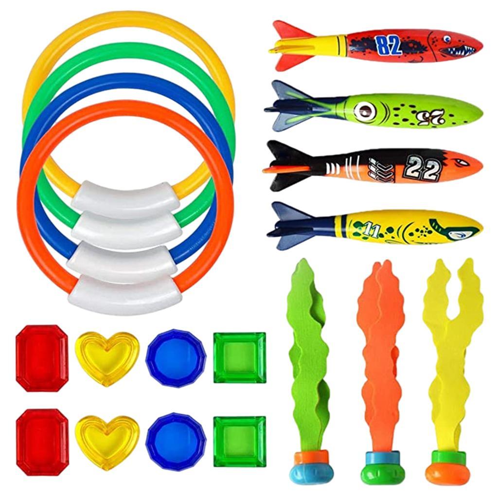 Diving Toys Kit 19pcs Plastic Swimming Pool