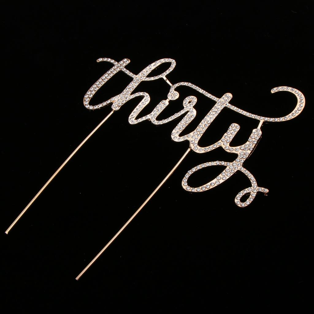 Thirty Crystal Cake Topper 30th Anniversary Birthday Party