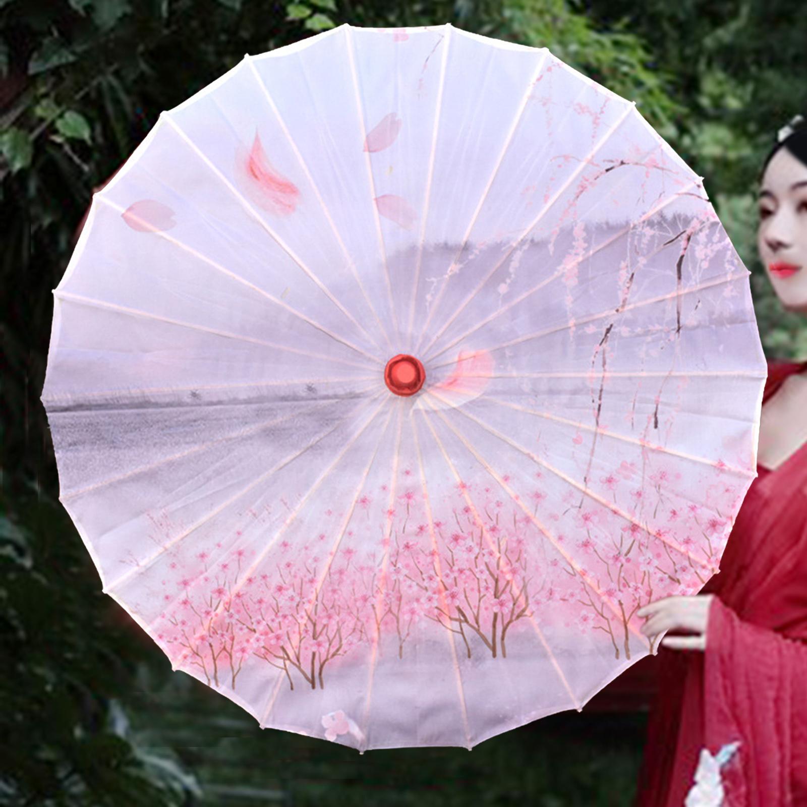 Silk Cloth Handmade Classical Dance Umbrella for Cosplay Prop A