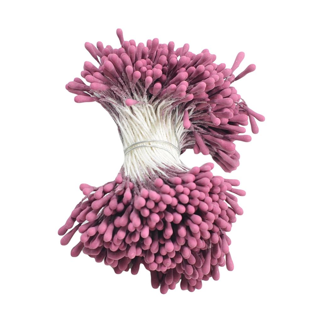 1 Bundle Artificial Matte Double Heads Flower Stamen Pistil  purple red