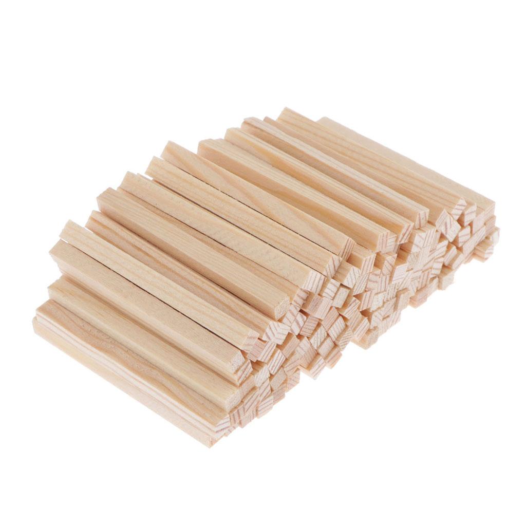 50Pcs Wooden Blocks Unfinished Natural Basswood Sticks Making