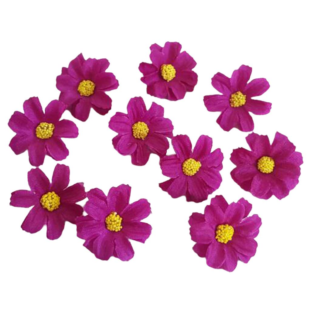 10 Pieces Artificial Flowers Wine Red