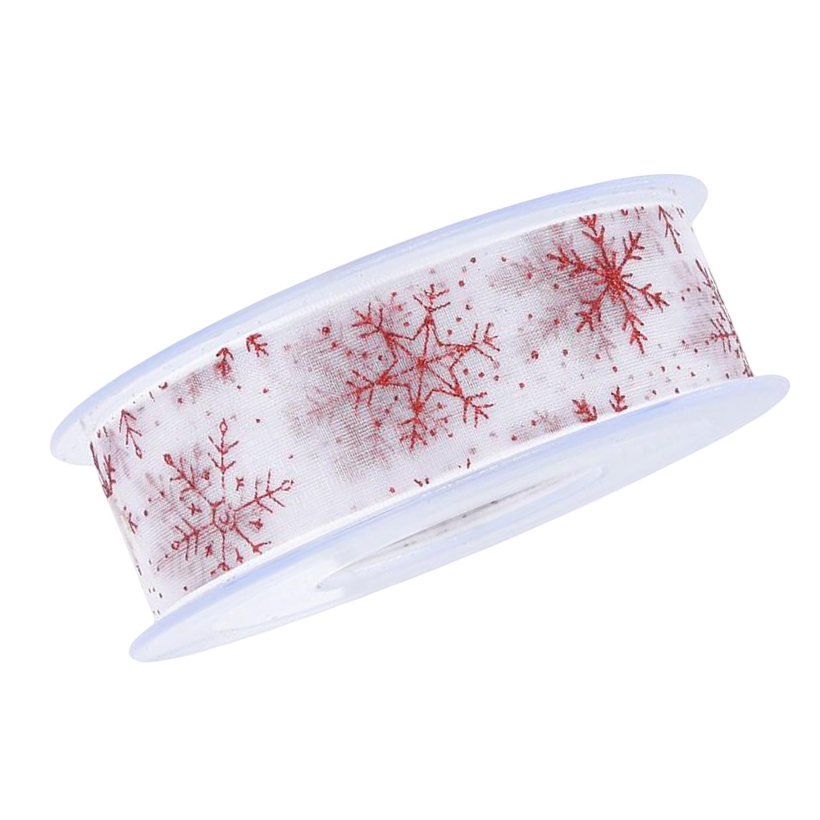 Snowflake Ribbon Christmas DIY Gift Wrapping for Wreath Valentines Day Red