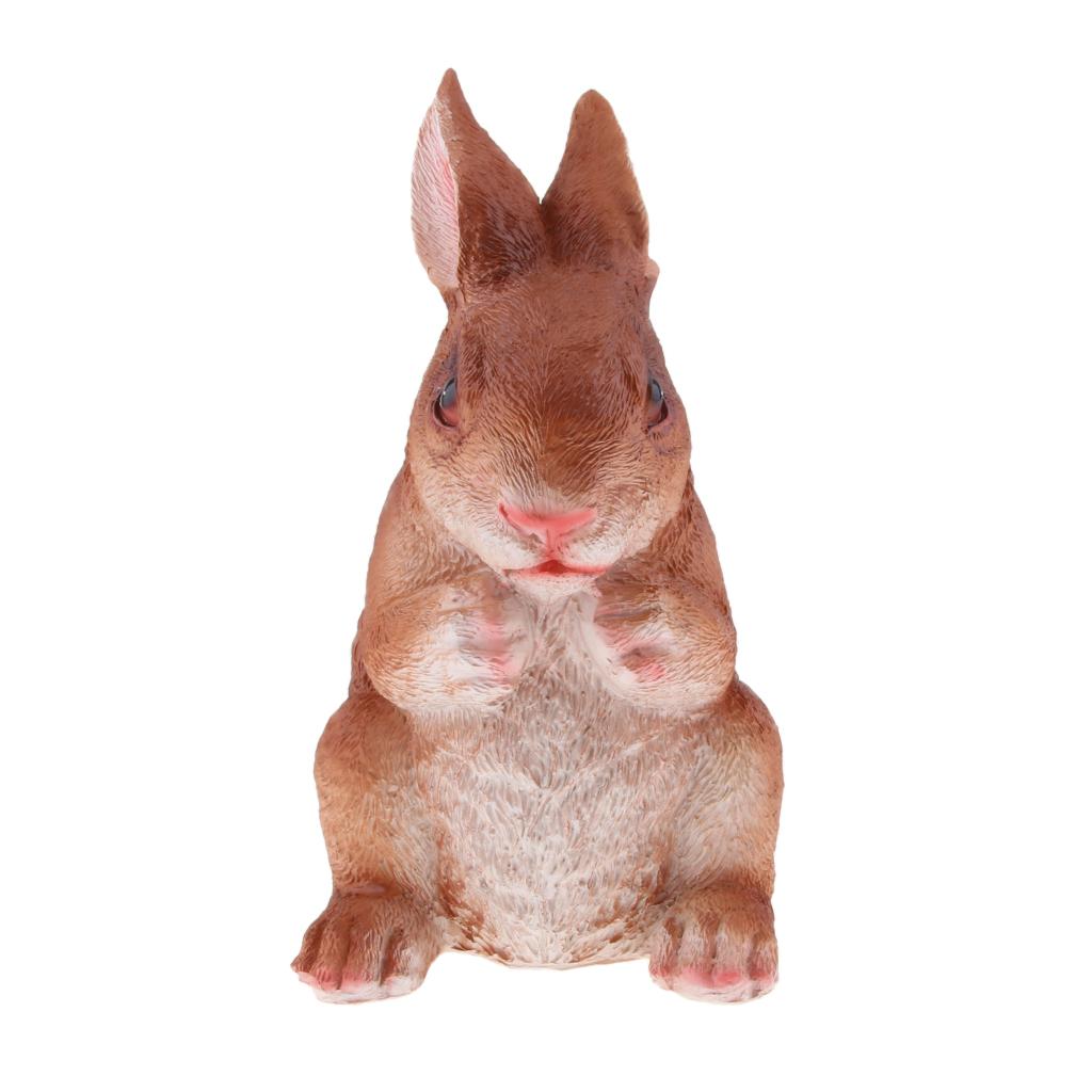 3r studios brown resin rabbit with basket statue